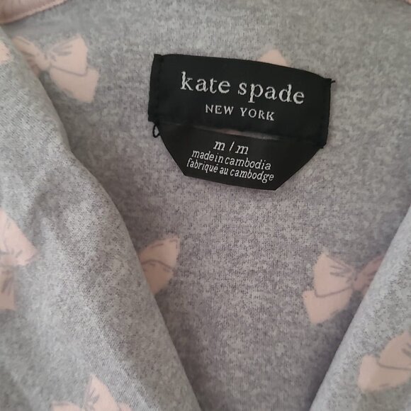 Kate spade 2 Piece Pajama Set - Gray , pink Bows  size M - Picture 3 of 3